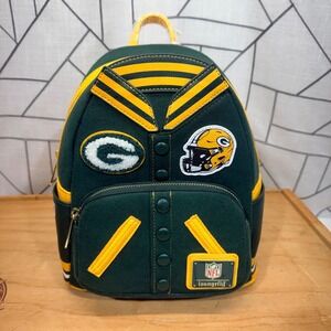 Loungefly NFL Green Bay Packers Mini Backpack OS Green Gold Varsity Letterman